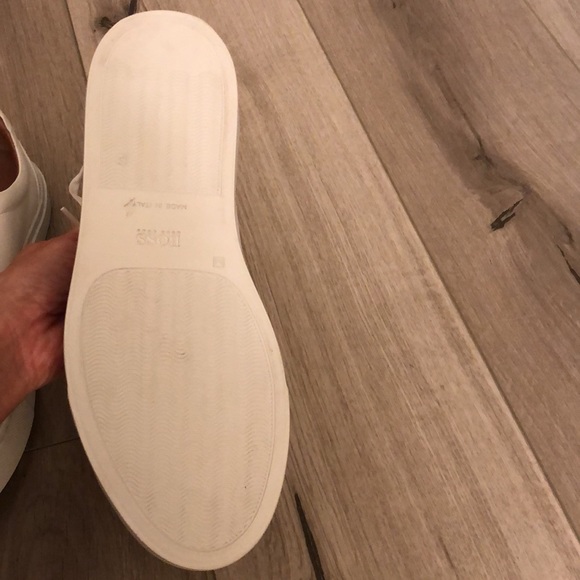 BOSS - Leather cupsole trainers with signature details - White Hugo Boss White Leather Tennis Shoes/Sneakers
